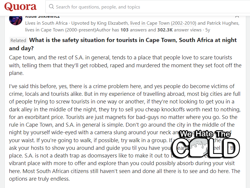 cape town tourism safety
